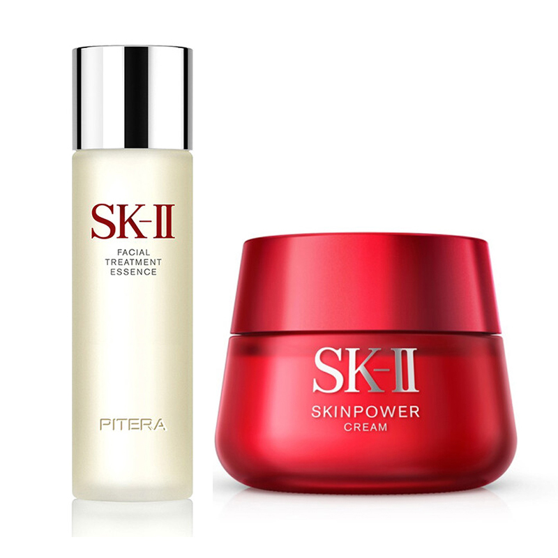 SK-II/SK-II大红瓶护肤套装(护肤精华露230ml+肌源赋活修护精华霜50g) 新老包装随机发货