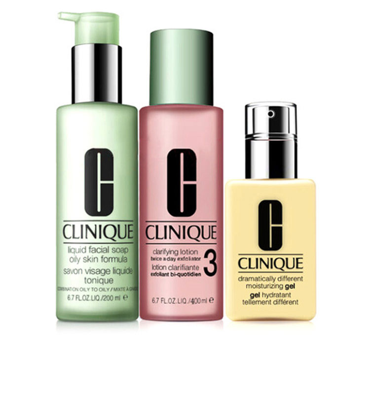 【19春夏】Clinique/倩碧三部曲3号（清爽液体洁面皂200ml+明肌净透水3号200ML+润肤乳（清爽型）125ml））