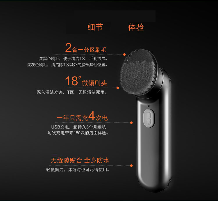 Clinique/倩碧男士声波洁面仪套装（洁面仪+男士液体洁面皂30ml+男士芦荟剃须啫喱41ml+男士青春修护乳30ml+男士洁面保护套））