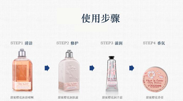 L'OCCITANE/欧舒丹甜蜜樱花身体套装(润肤露250ml+沐浴啫喱250ml)