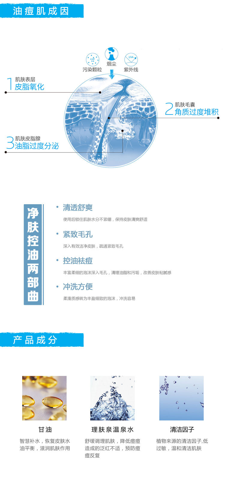 LA ROCHE-POSAY/理肤泉净肤控油洁面泡沫洗面奶125ml