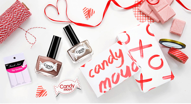 Candy Moyo/膜玉 水性日抛可撕 金沙摩卡套盒（指甲油8ml*2+美甲工具）