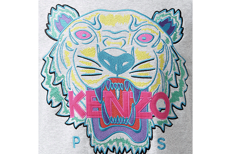KENZO/高田贤三 虎头刺绣圆领套头纯棉男士卫衣 4XC 5SW001