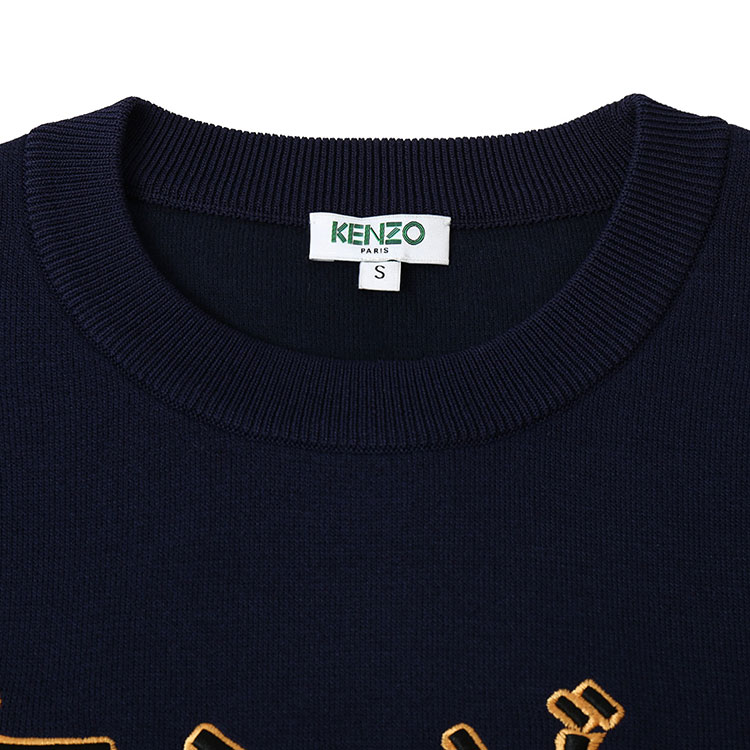 KENZO/高田贤三 潮流时尚男士长袖针织衫 深蓝色 5PU2313CD78