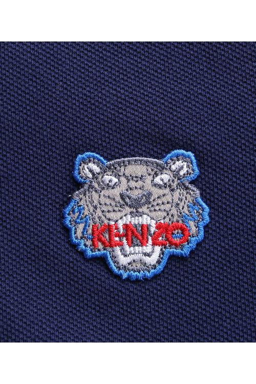 KENZO/高田贤三 藏蓝色翻领小虎头长袖polo衫男士T恤 4BA 5PO101 78