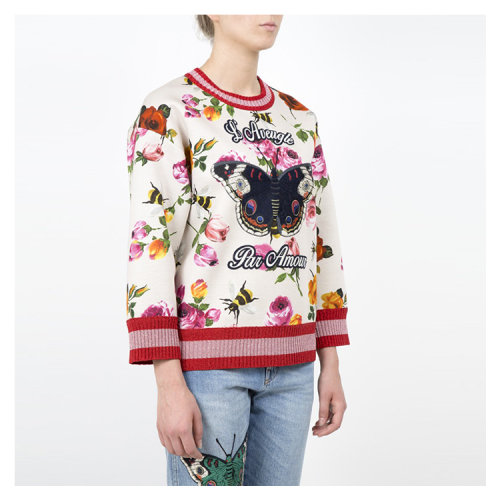 【16秋冬清仓】GUCCI/古驰 女士丰富图案印花纯棉卫衣 AL