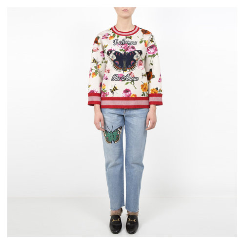 【16秋冬清仓】GUCCI/古驰 女士丰富图案印花纯棉卫衣 AL