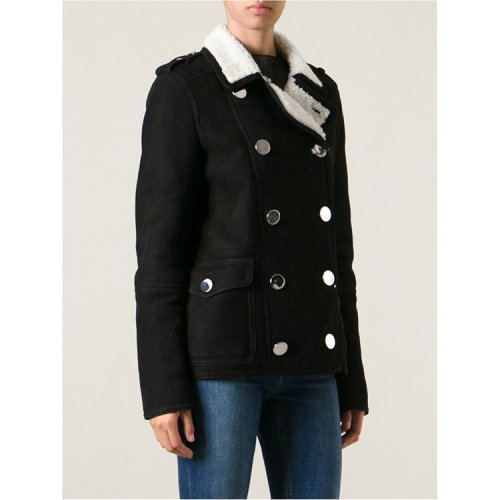 【春季折扣】GUCCI/古驰 女士 羊皮 双排扣 绒毛领 外套 AL