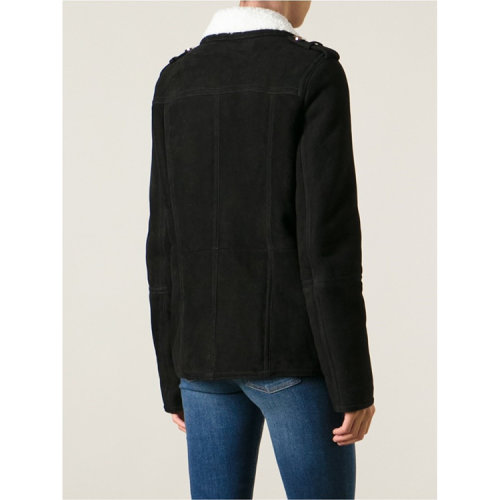 【春季折扣】GUCCI/古驰 女士 羊皮 双排扣 绒毛领 外套 AL