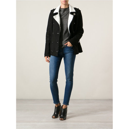 【春季折扣】GUCCI/古驰 女士 羊皮 双排扣 绒毛领 外套 AL