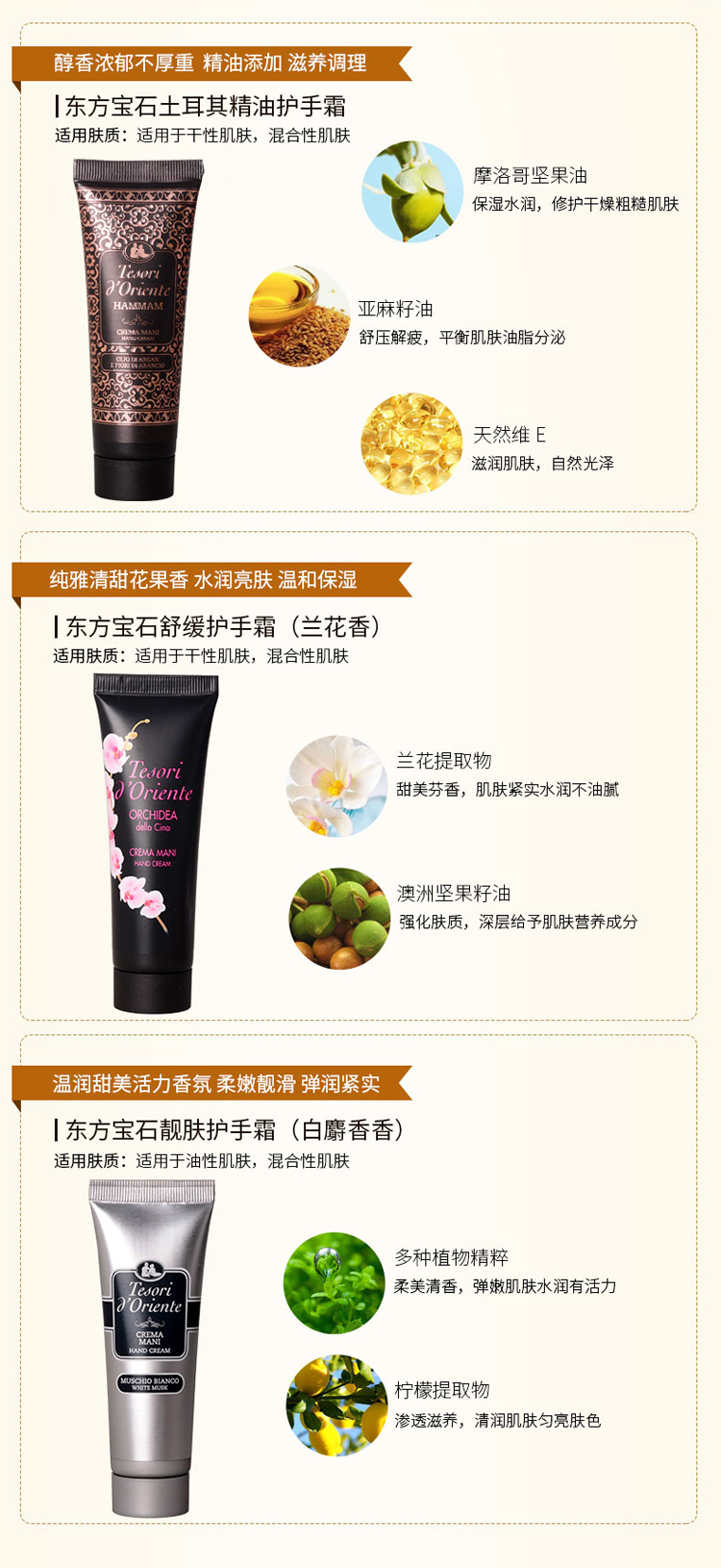 Tesori D’oriente/东方宝石护手霜3支装50ml*3