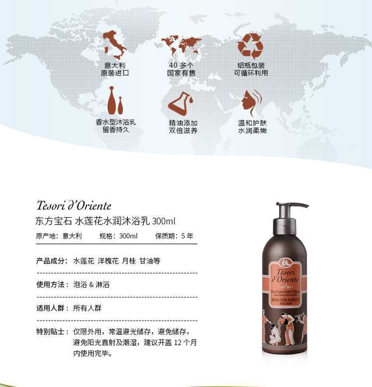 Tesori D’oriente/东方宝石水润嫩肤沐浴乳300ml