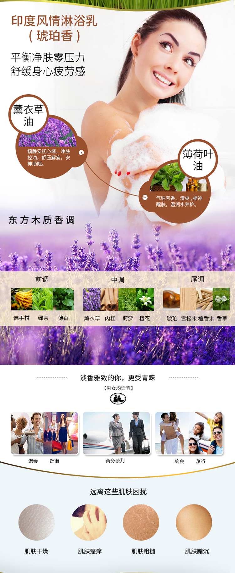 Tesori D’oriente/东方宝石香根草龙花琥珀淋浴露3支装250ml*3