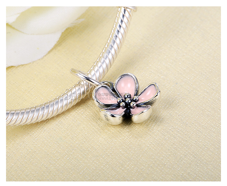 PANDORA/潘多拉 925银珐琅樱花吊坠 390347EN40