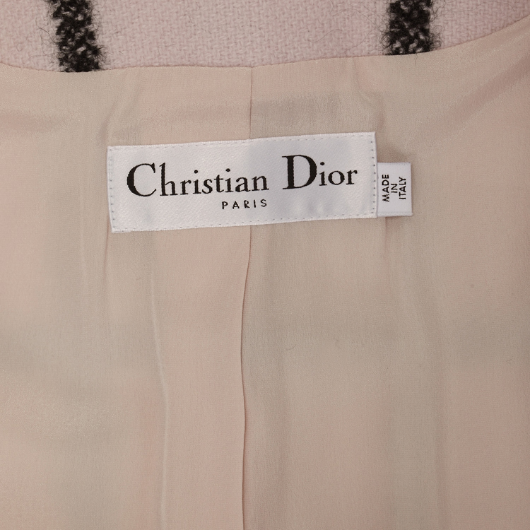 DIOR/迪奥 秋冬羊毛双排扣格纹呢子修身大衣 女士外套 5A21869A1161