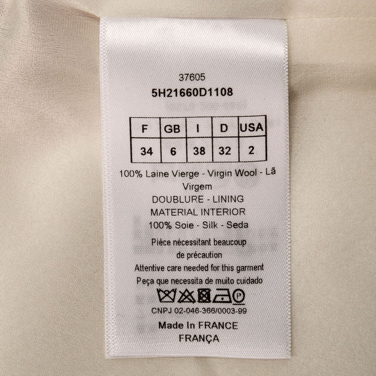 DIOR/迪奥 秋冬直筒修身羊毛短袖连衣裙 女士连衣裙 5H21660D1108
