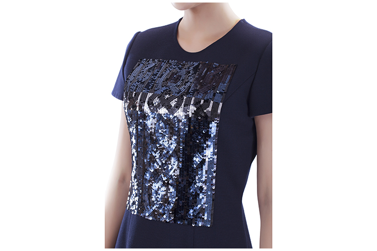 DIOR/迪奥 纯羊毛半袖亮片女士连衣裙 DR2636041538 5A21609X1415