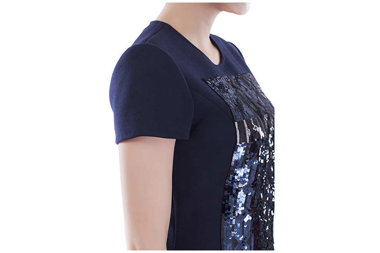 DIOR/迪奥 纯羊毛半袖亮片女士连衣裙 DR2636041538 5A21609X1415