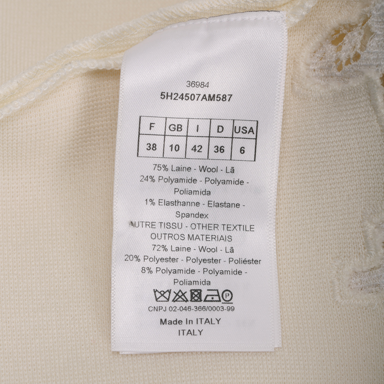 DIOR/迪奥 秋冬镂空收腰百褶羊毛上衣 女士T恤 5H24507AM587