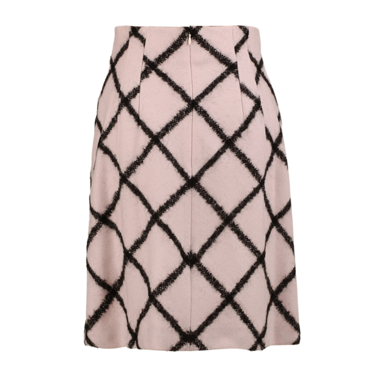 DIOR/迪奥 羊毛双排扣格纹呢子修身半裙 女士半裙 5A21308A1161