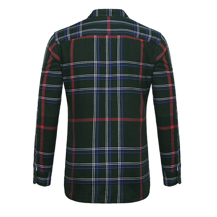 BURBERRY/博柏利 男士衬衫 纯棉翻领长袖格纹设计男士衬衫