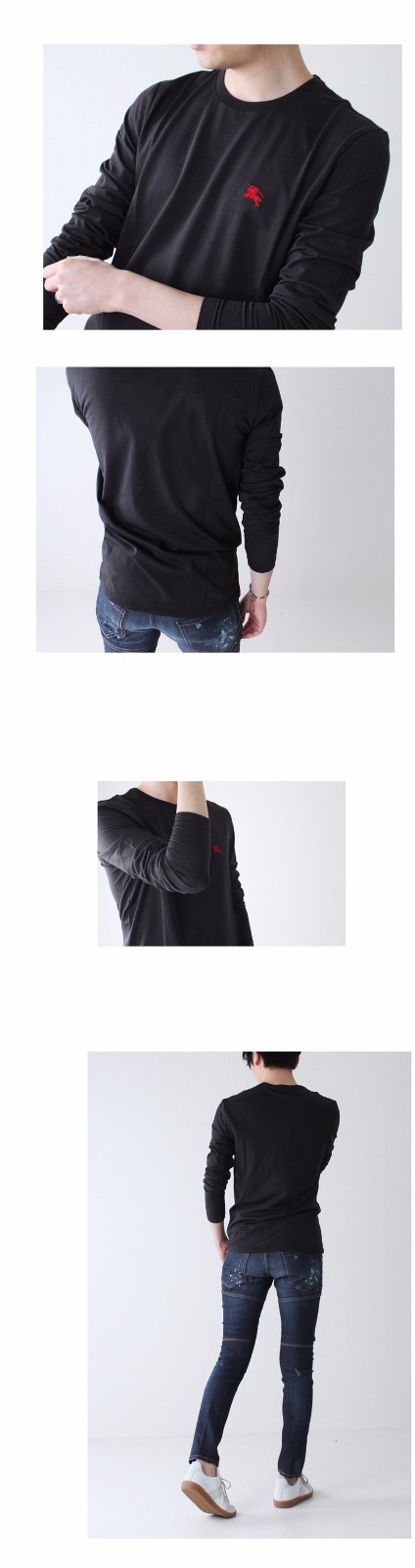 BURBERRY/博柏利 男士棉质亲肤上衣圆领长袖T恤 3974220