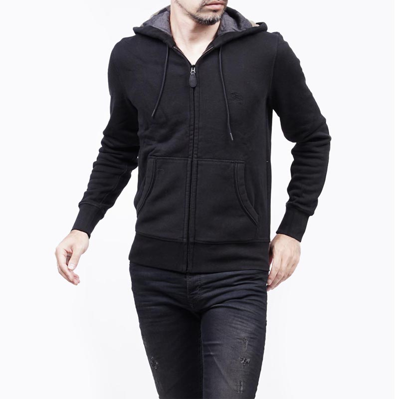 BURBERRY/博柏利 男士男士平织棉连衣帽拉链卫衣