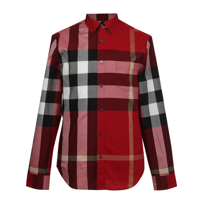 BURBERRY/博柏利 男士经典格纹棉质长袖衬衫