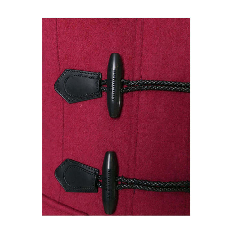 BURBERRY/博柏利 秋冬款牛角扣羊毛连帽大衣 女士外套#3983353