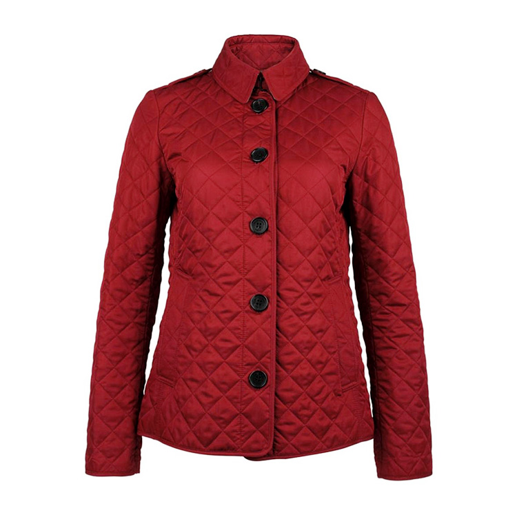 BURBERRY/博柏利 2016年秋冬款聚酯纤维翻领长袖 菱形绗缝棉服 女士外套#3992182