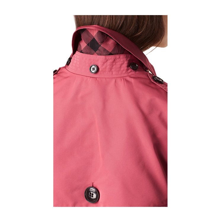 BURBERRY/博柏利 2016年秋冬款双排纽扣开襟 可拆式连帽长袖 防雨Trench风衣 女士外套 #4023174