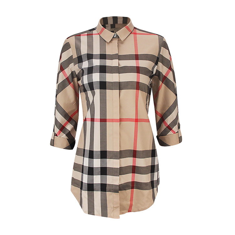 BURBERRY/博柏利 经典格纹 棉质 长袖 女士衬衫#3918091