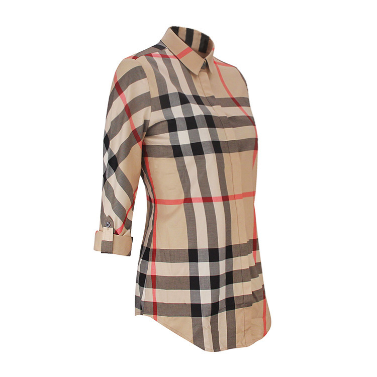 BURBERRY/博柏利 经典格纹 棉质 长袖 女士衬衫#3918091