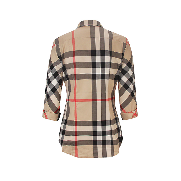 BURBERRY/博柏利 经典格纹 棉质 长袖 女士衬衫#3918091
