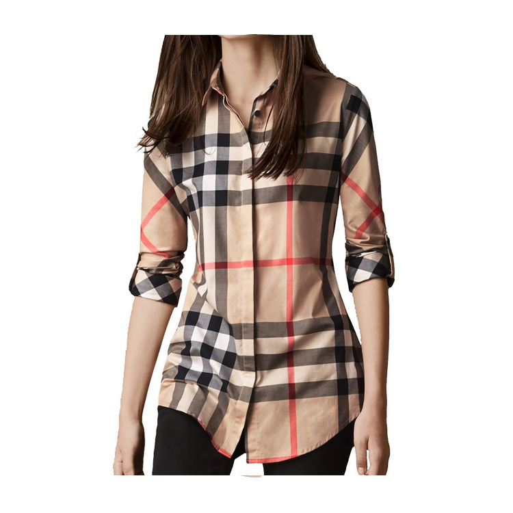 BURBERRY/博柏利 经典格纹 棉质 长袖 女士衬衫#3918091