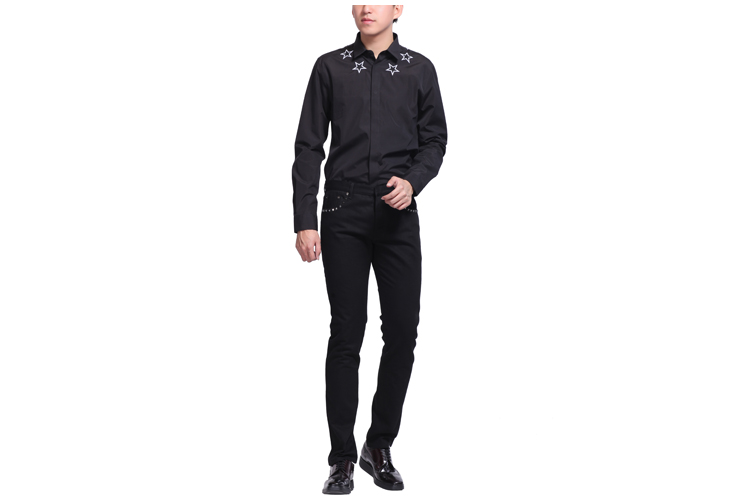 Valentino/华伦天奴 纯棉铆钉时尚修身长裤男士休闲裤 VA1630037599 LV0DEC6J3T5