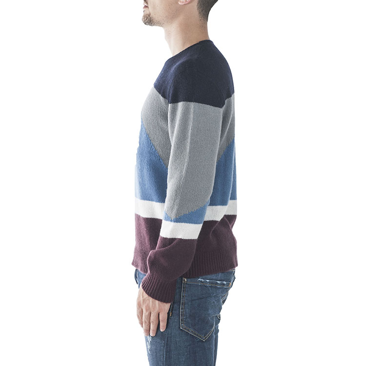 【春季折扣】Valentino/华伦天奴 几何形状拼接男针织衫 JV0KC07B EU