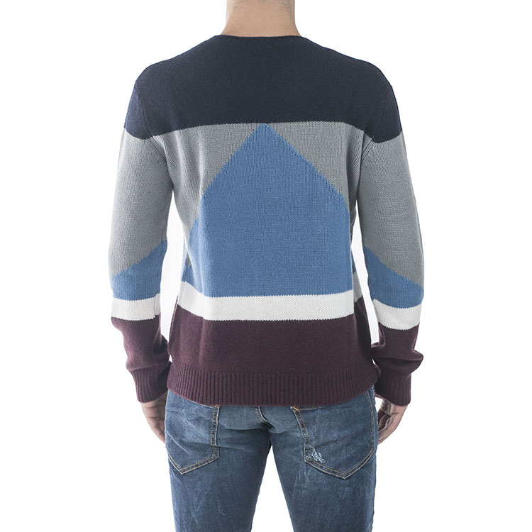 【春季折扣】Valentino/华伦天奴 几何形状拼接男针织衫 JV0KC07B EU