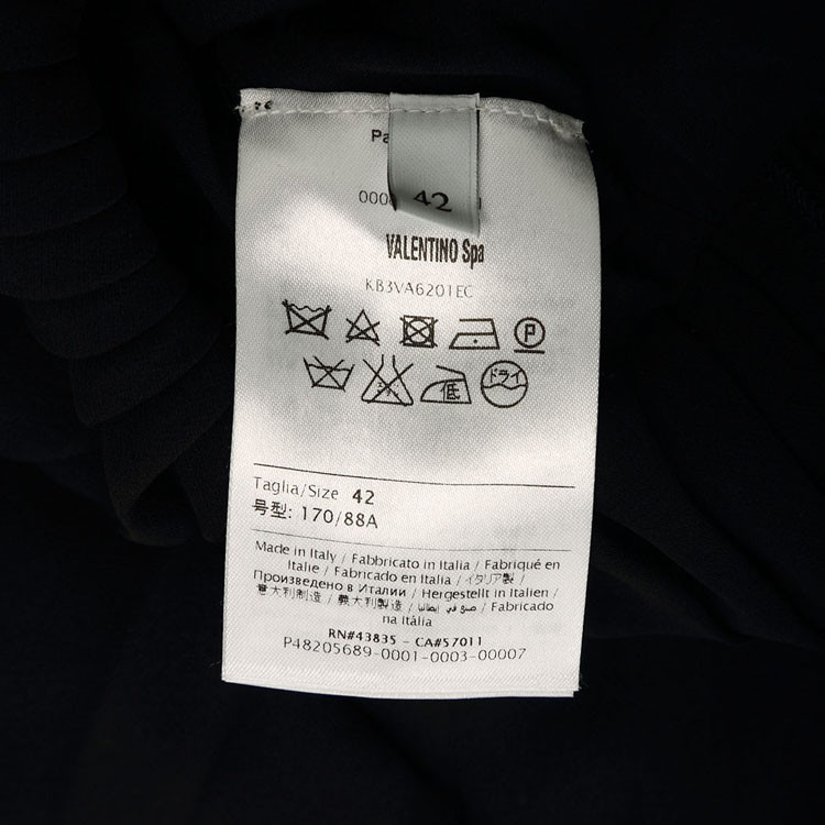 Valentino/华伦天奴 真丝镂空长袖中款连衣裙 VA2636020199 KB3VA6201EC