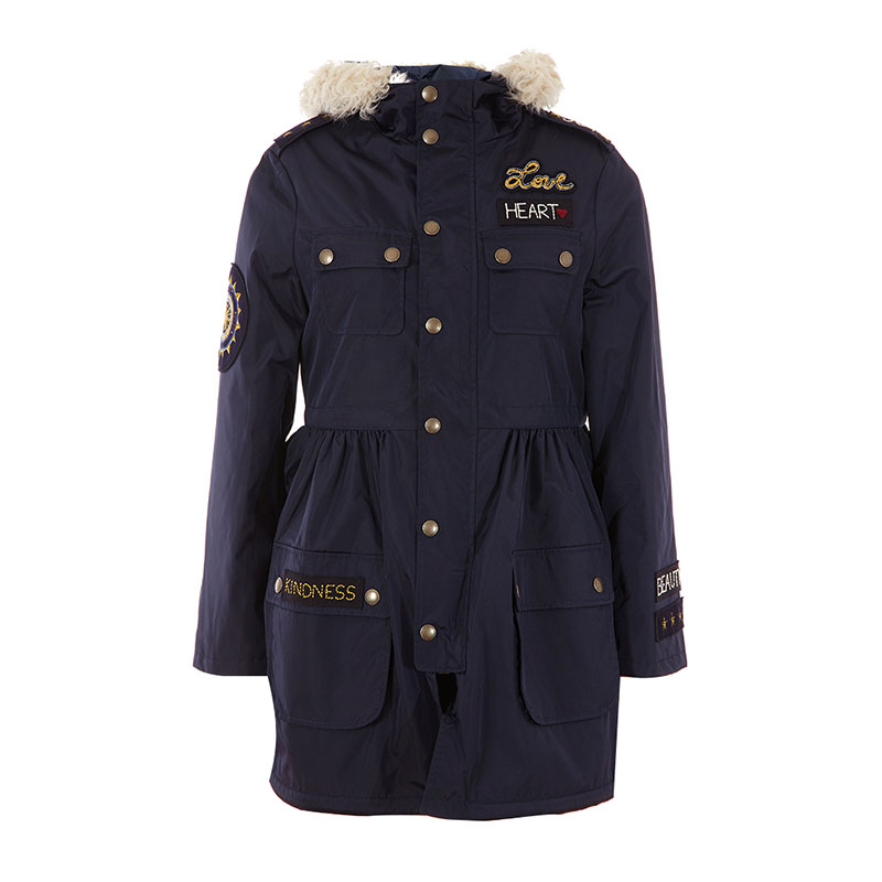 Valentino/华伦天奴 深蓝色锦纶混纺女士大衣外套 LROCK00H2L1 B01