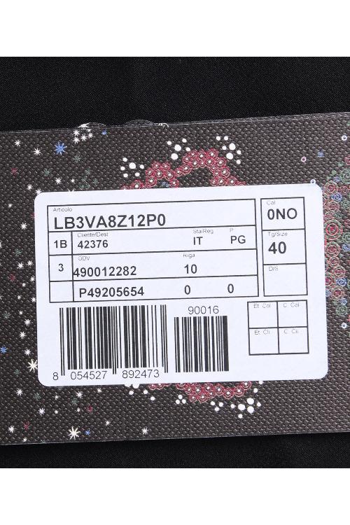 Valentino/华伦天奴 16年秋冬款黑色圆领桑蚕丝许愿树图案长袖连衣裙 LB3VA8Z12P0 0NO