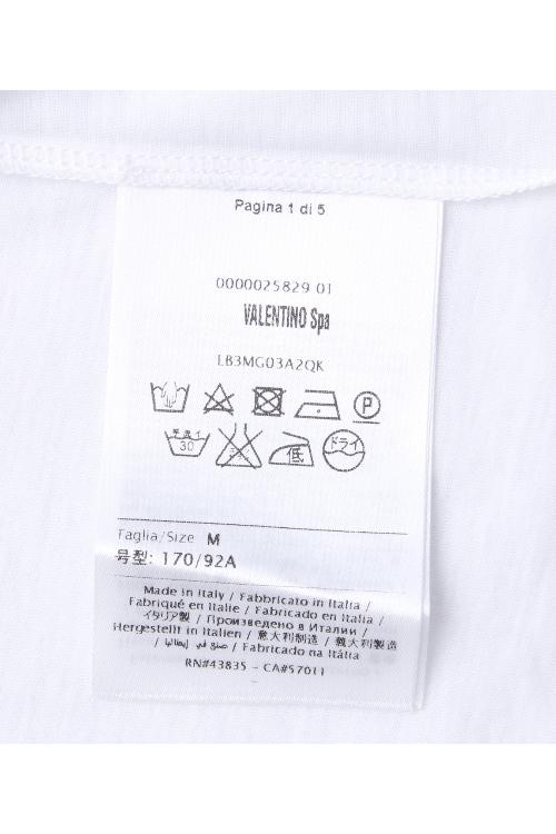 Valentino/华伦天奴 16年秋冬款白色圆领铆钉短袖女士T恤 LB3MG03A2QK 0BO