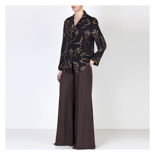 【春季折扣】Valentino/华伦天奴 女士动物图案印花真丝衬衫 AL