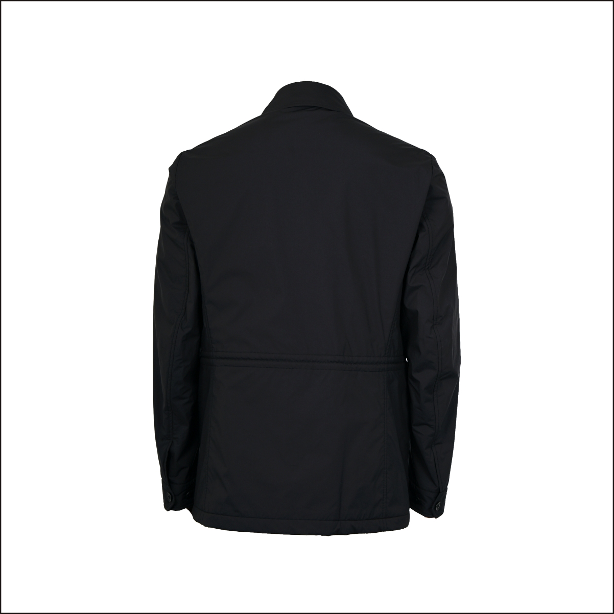 Zegna/杰尼亚 黑色聚酯纤维男士长款风衣 