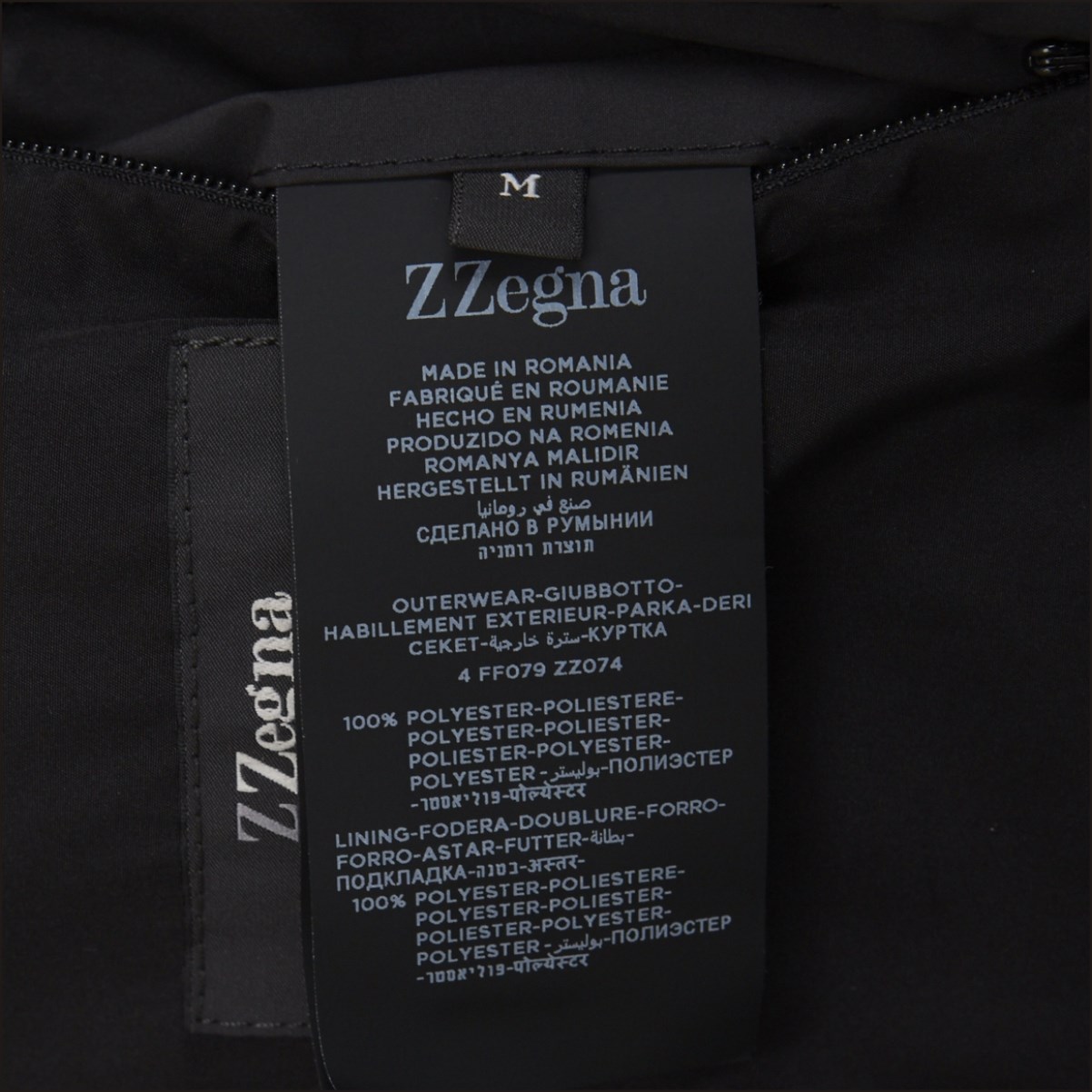 Zegna/杰尼亚 黑色聚酯纤维男士长款风衣 