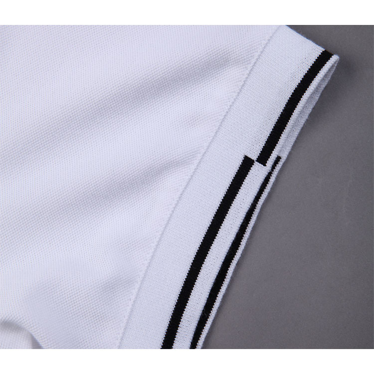 ERMENEGILDO ZEGNA/杰尼亚白色纯棉条纹领边男士T恤（短袖）,VI340 N00,XL