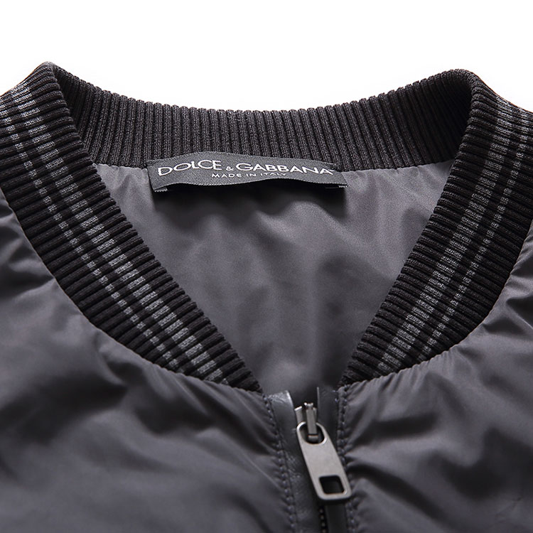 Dolce&Gabbana/杜嘉班纳 刺绣logo拉链飞行员夹克 男士外套 G9GR8TG7HSN