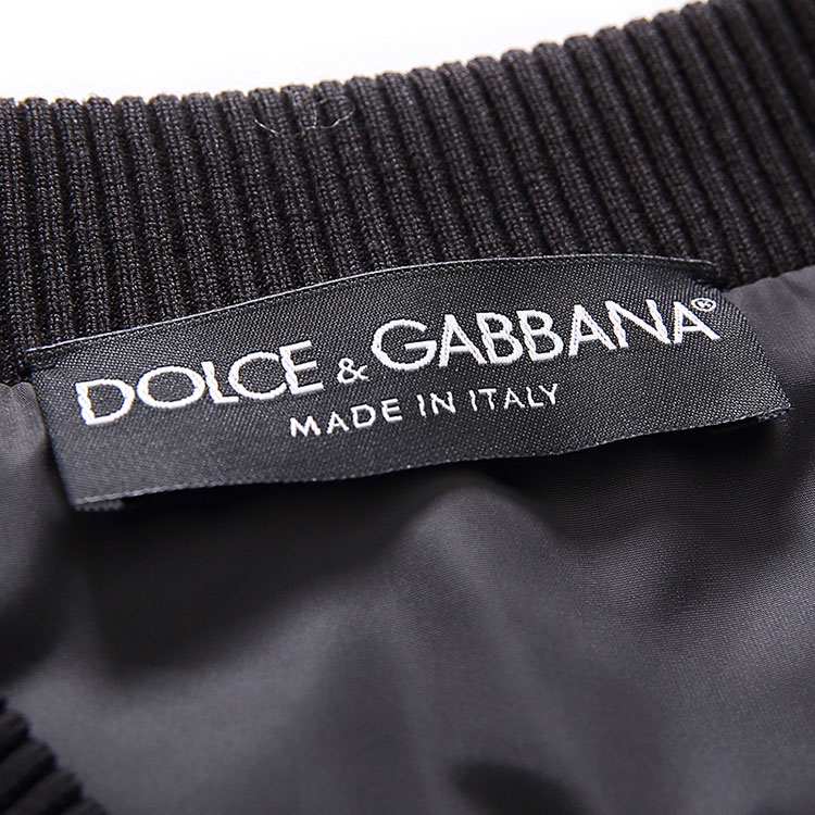 Dolce&Gabbana/杜嘉班纳 刺绣logo拉链飞行员夹克 男士外套 G9GR8TG7HSN
