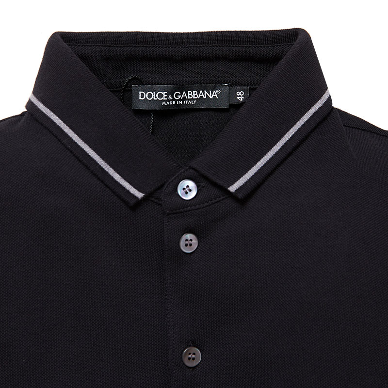 Dolce&Gabbana/杜嘉班纳 黑色全棉男士POLO衫 G8GH1T G7HQM N0000