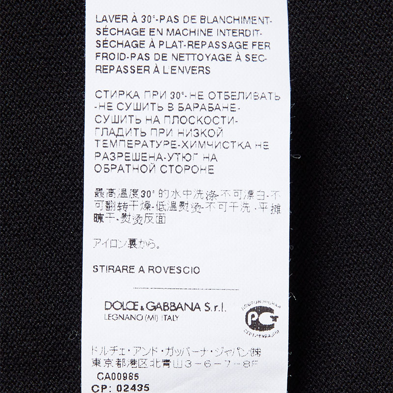Dolce&Gabbana/杜嘉班纳 黑色全棉男士POLO衫 G8GH1T G7HQM N0000
